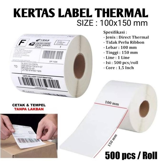 VELDORA- KERTAS THERMAL ANTI AIR STIKER LABEL TEMPEL RESI ONLINE KERTAS TERMAL