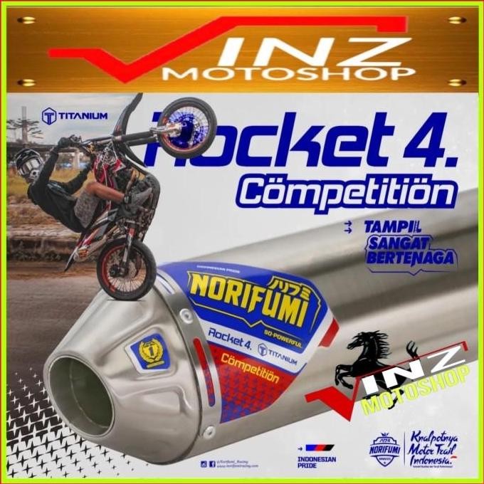 KNALPOT NORIFUMI ROCKET 4 TITANIUM KOMPETISI KLX 140 CRF 150 WR 155