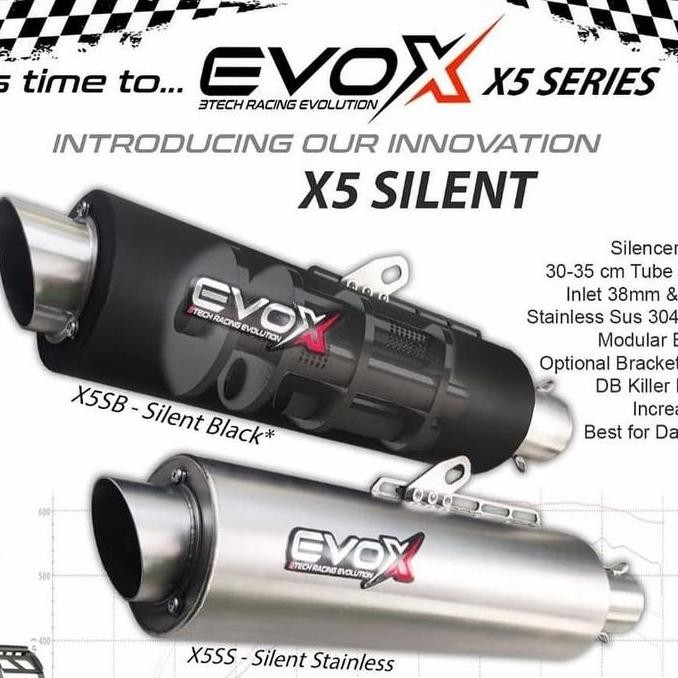 KNALPOT RACING 3TECH EVOX X5 SILENT SERIES fullsystem Fullset