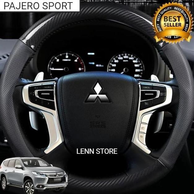 Premium Cover Sarung Stir Carbon Mitsubishi PAJERO SPORT 2016 2017 2018 2019 2020 2021 Promo
