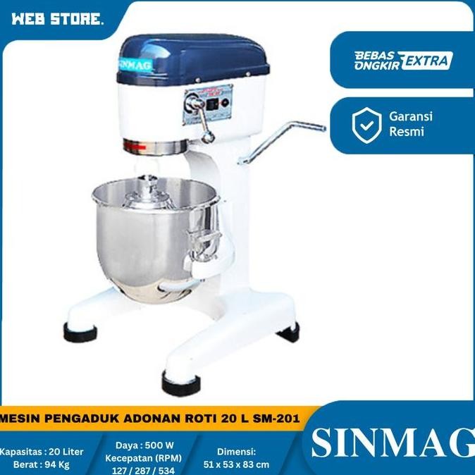 NANSO Planetary Dough Mixer 20 Liter Mesin Pengaduk Adonan Roti SINMAG SM-201