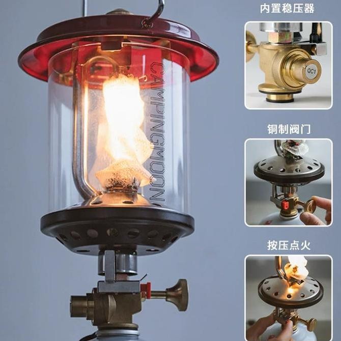 CAMPINGMOON T-9 Moon Star Gas Lantern Lentera Petromax Lampu Gas Vintage Camping Outdoor