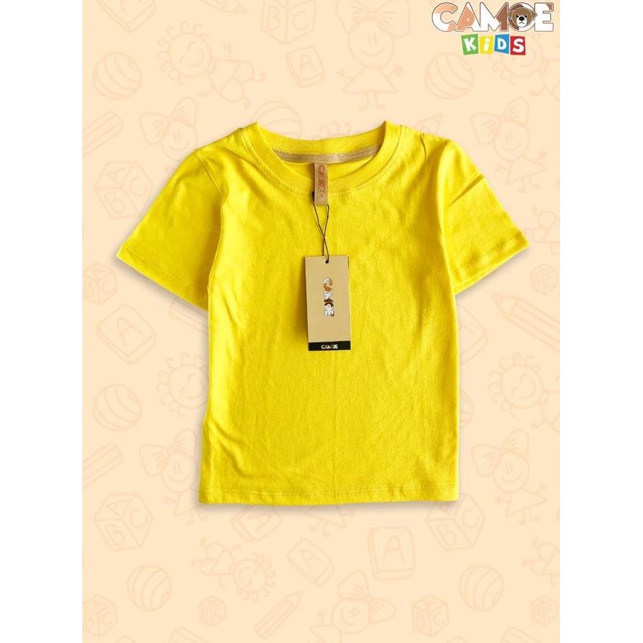 DR22>> Kaos Anak KIDS Polos CAMOE Premium Cotton ORIGINAL - Yellow Kuning