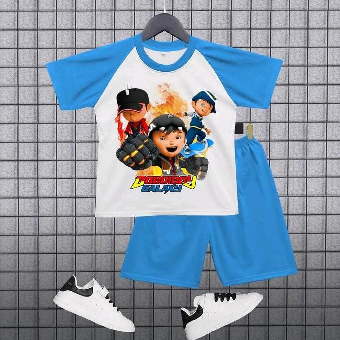 DF292>> KAOS SETELAN ANAK KOMBINASI UNTUK USIA 1-10THN GAMBAR BOBOI GALAXI TINJU