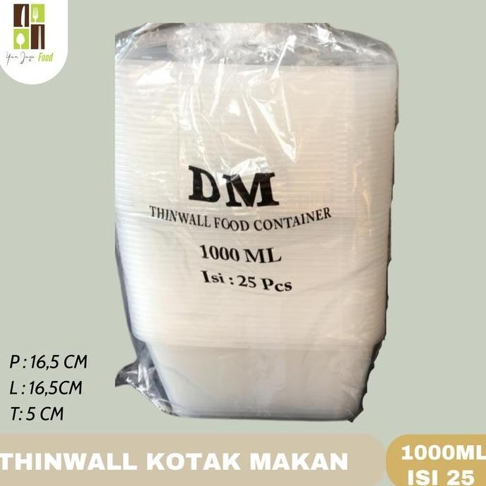 Thinwall Deemak DM 1000ml / Kotak Makan Plastik / Wadah Plastik