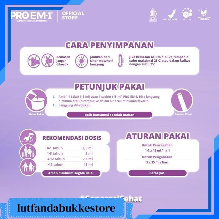 (473) PROEM1 473ML PROBIOTIK ANAK DEWASA BAKTERI BAIK MEMELIHARA KESEHATAN PENCERNAAN SUPLEMEN KESEH