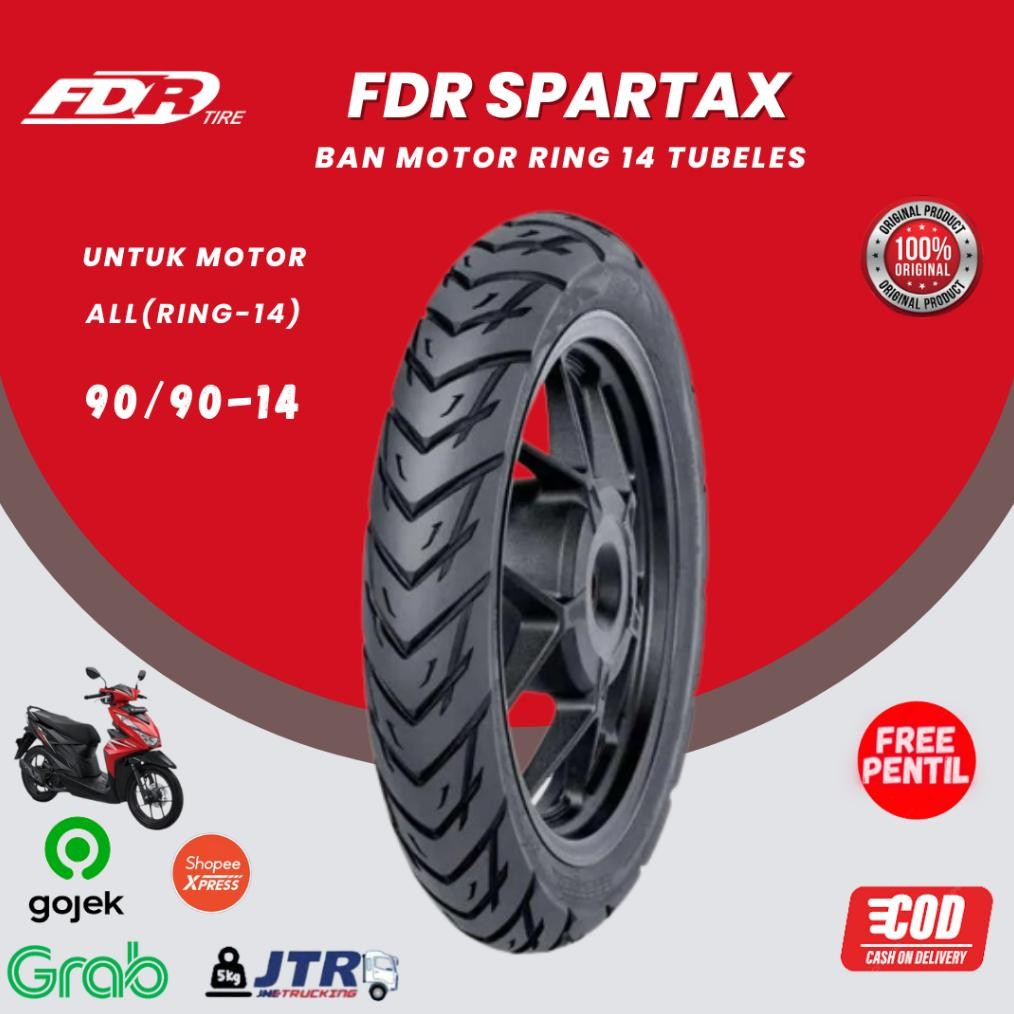 Baru Ban Motor FDR Spartax 90/90 ring 14 Ban Motor Matic Beat Vario Mio Scoopy Fino Tubeless