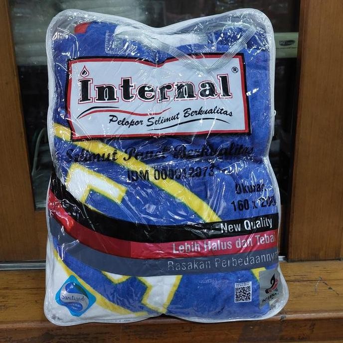 Selimut INTERNAL 160x200 Bulu Super Lembut Motif karakter Bunga Abstak Premium