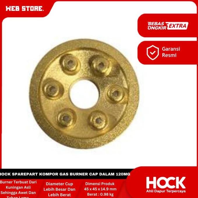 JERICOMM Hock Sparepart Kompor Gas Burner Cap Dalam 1 Tungku 2 Tungku Kuningan