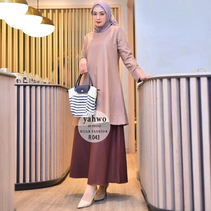 Setelan Rok Baju Hitam Putih/Pramuka Guru Wanita/Baju Kerja Dinas/Baju Setelan Tunik Kurung Malay Mu
