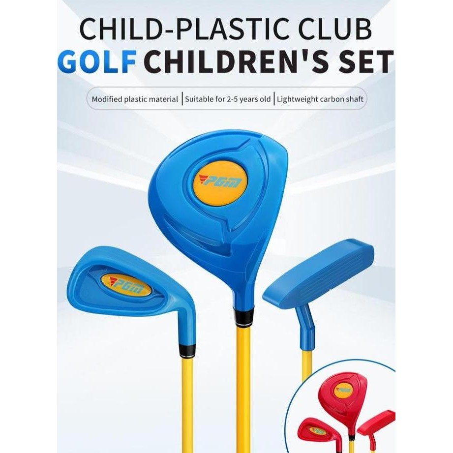 Pgm Kids Golf Club Stik Golf Anak Plastik Set Driver Iron Putter + Tas
