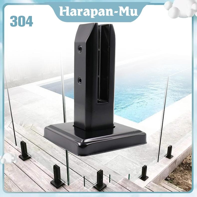 ZYUNJI- Stainless 304 Spigot/Bracket Kaca Black Matte Spigot Kaca Glass Clip Spigot Penjepit Kaca