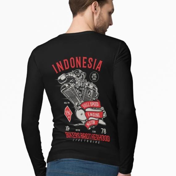 Kaos Lengan Panjang Indonesia Vintage Motor Biker Brotherhood Vol.6