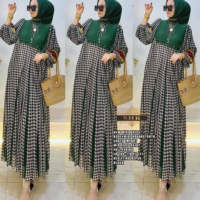 New Shr Midi Dress Honstoud Ceruty Mix Kaos Ori Shr