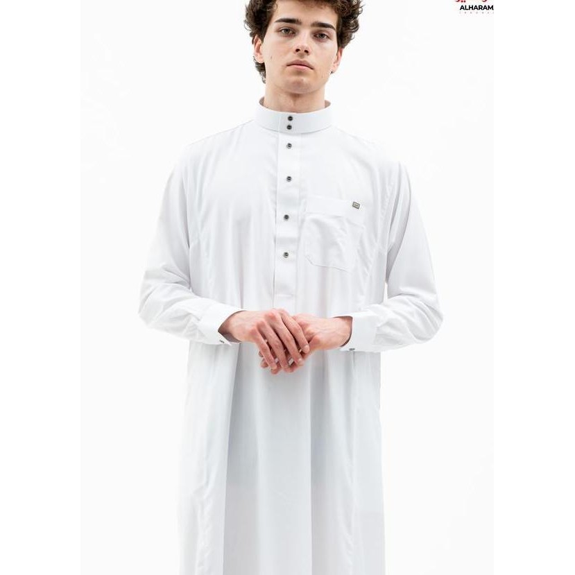 Al Haramain Jubah Gamis Pria Dewasa Wol 07 B Putih