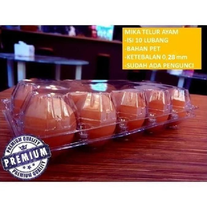 Egg Tray Mika Telur isi 10 lubang sudah ada pengunci