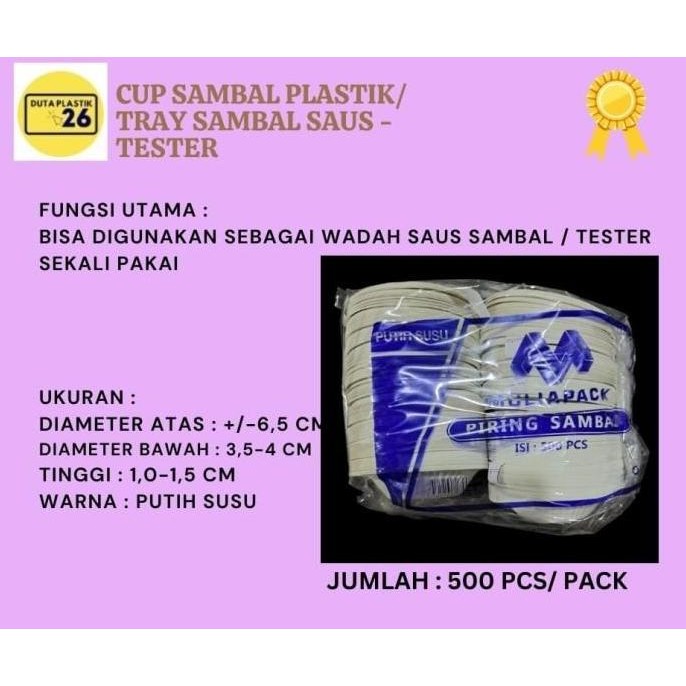 CUP SAMBAL PLASTIK/ TRAY SAMBAL SAUS - TESTER
