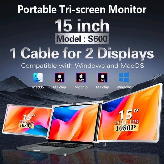 Monitor portabel First-line dual-screen office portable monitor dual-screen display notebook sub-scr