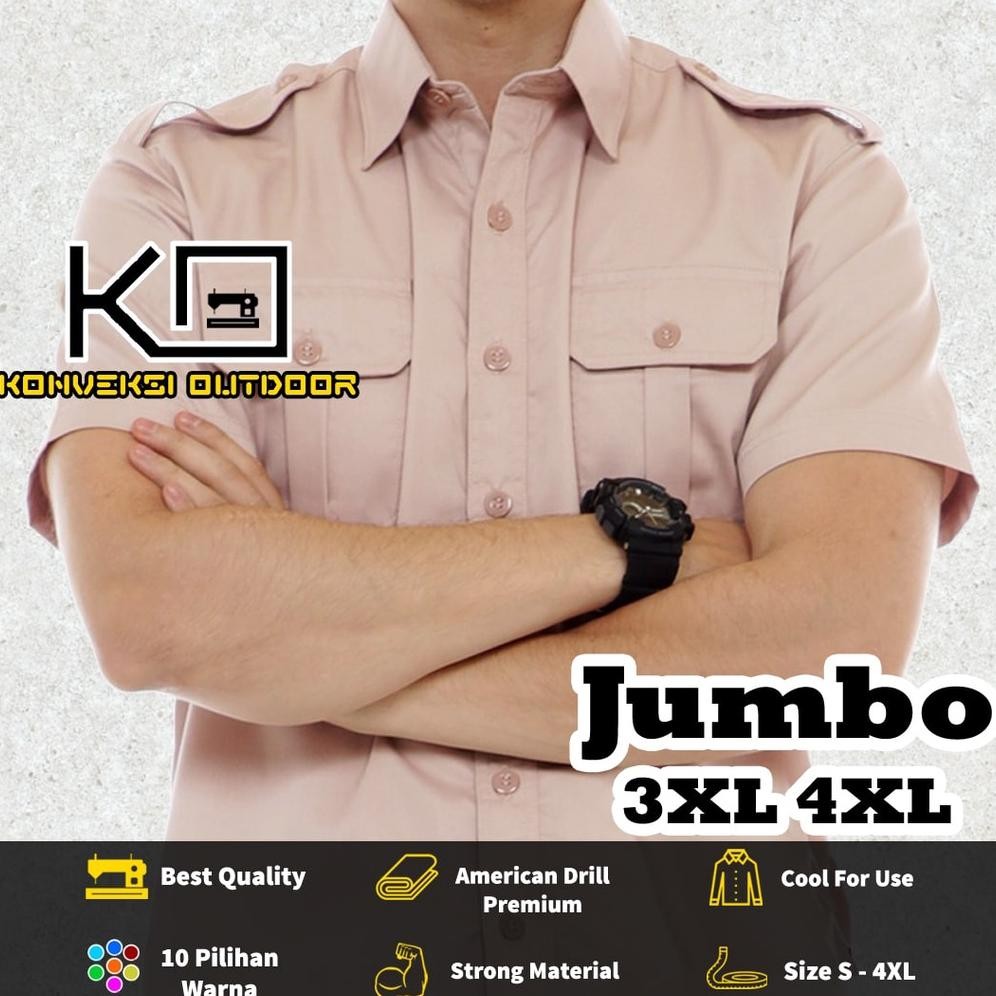 JUMBO 3XL 4XL - BAJU KEMEJA PDL OUTDOOR INDOOR LENGAN PENDEK - Kemeja Lapangan Seragam Kerja Kantor 