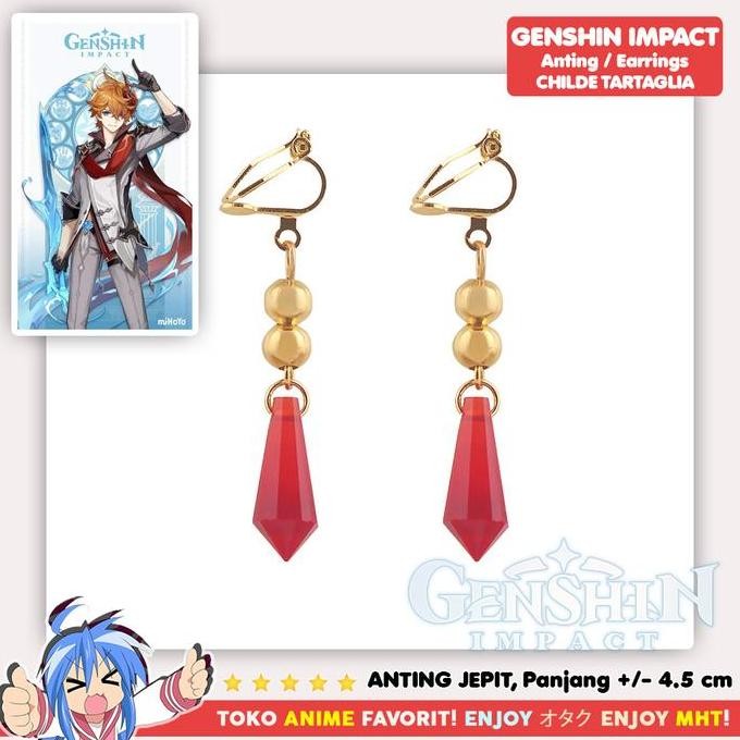 Anting Genshin Impact Childe Tartaglia Cosplay