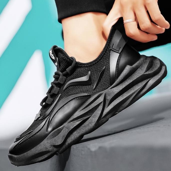Keeping Sepatu Running Pria Fleksible Sepatu Pria Sneakers Putih Hitam Polos Cowok Sepatu Kets Olahr