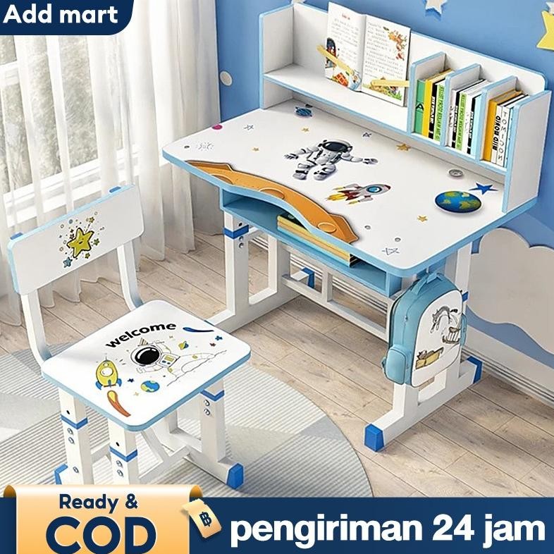 BELERAINTE- Meja Belajar Anak Set Kursi Meja Belajar Aesthetic Meja Sekolah Meja Kursi Belajar Anak 