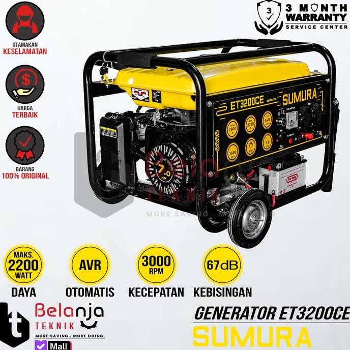 JUNJI- SUMURA ET 3200 CE Generator Set 2000 WATT Genset ET 3200CE TERMURAH