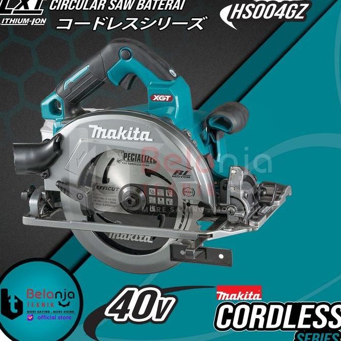 JUNJI- Makita Mesin Circular Saw Baterai HS004GZ Cordless Potong Kayu 40V 7"