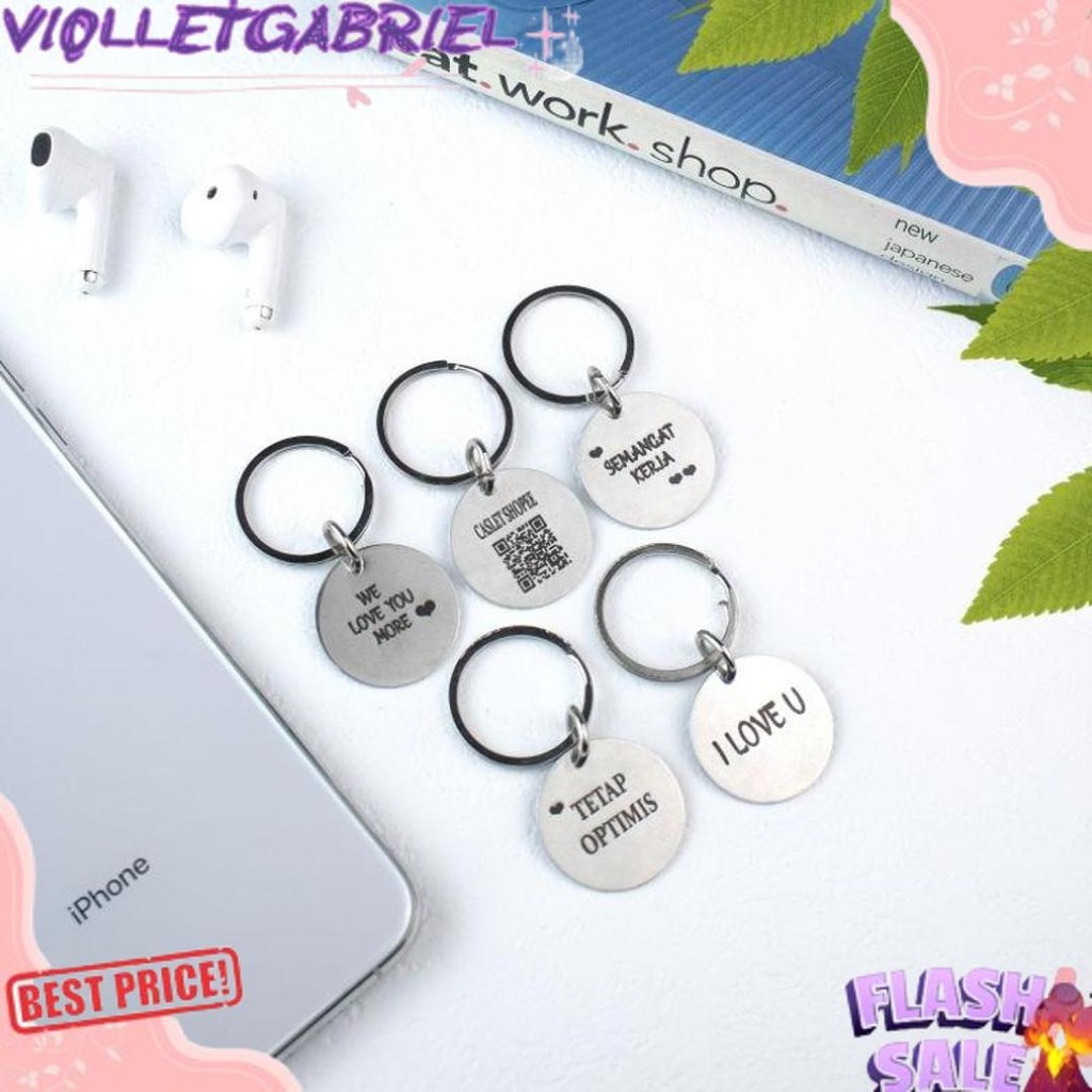 Gercep Gantungan Kunci Custom Nama / Tag Nama Kucing Anjing