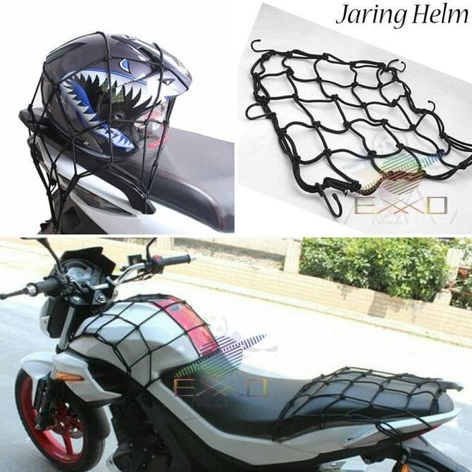 COD Jaring Helm Tali Jaring Pengikat Helm Motor Pengait Barang Tas Dimotor