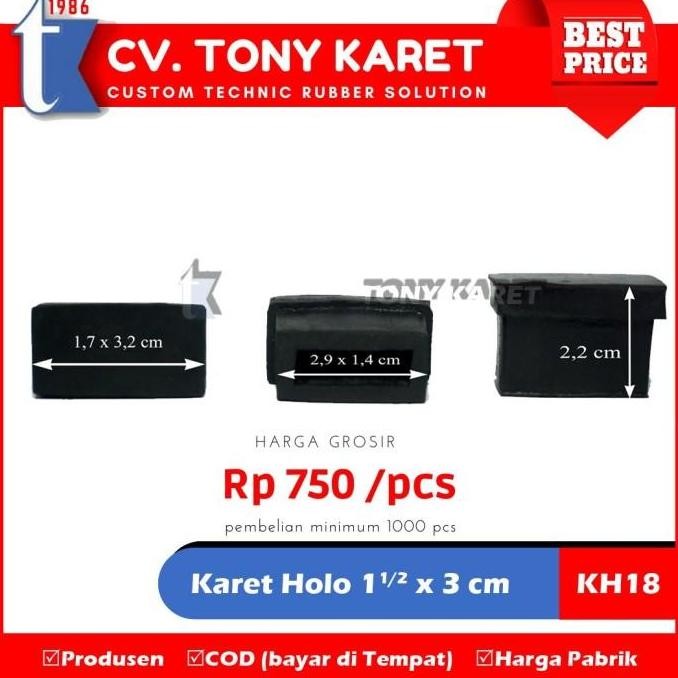Promo Karet Kaki Holo 15X30 Mm / Tutup Besi Hollow 1,5X3 Cm Cod