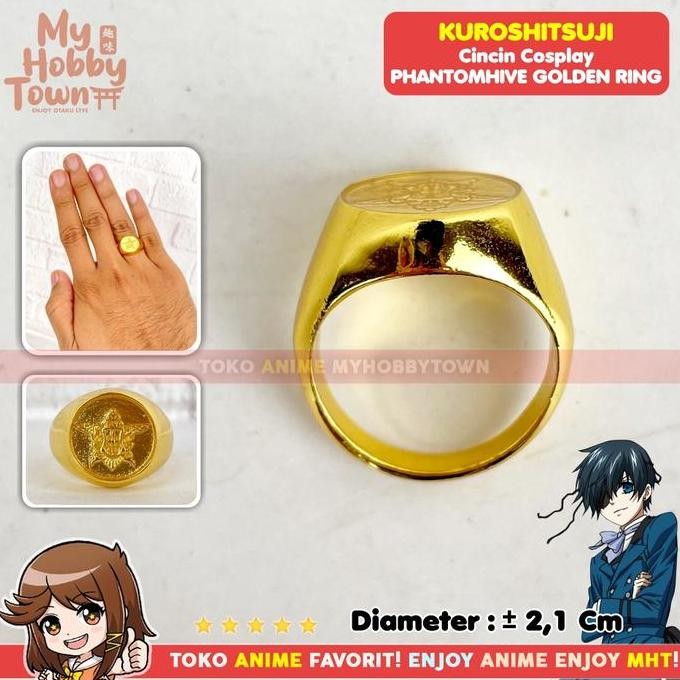Cincin Anime Kuroshitsuji Black Butler : Ciel Phantomhive Heritage Gold / Emas