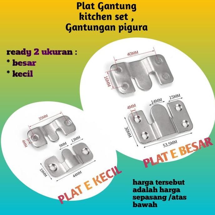 Promo Plat Gantung Pigura Putih, Plat Gantungan Kitchen Set, Bracket Gantung , Papan Tulis, Hiasan D