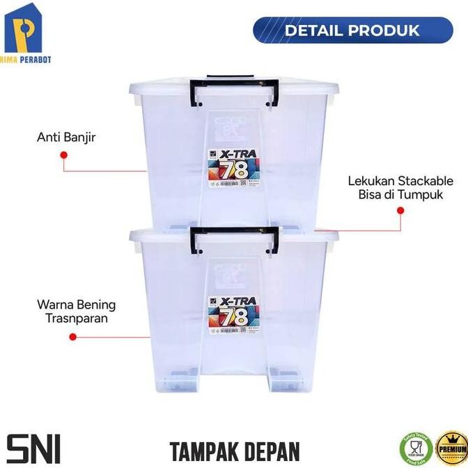 Storage Box Transparan 78 Liter Container Penyimpanan Boks Besar