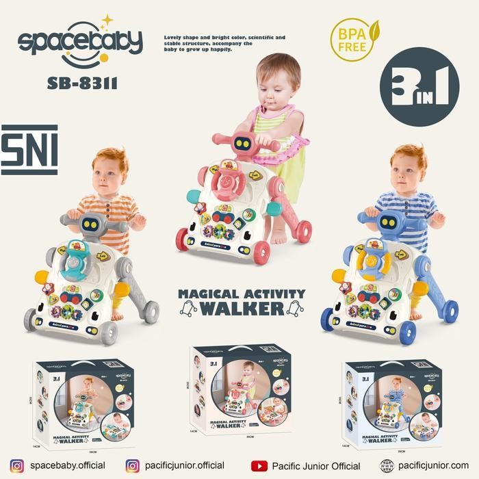 Activity Push Walker 3in1 Space Baby SpaceBaby SB 8311 SB8311 SB-8311