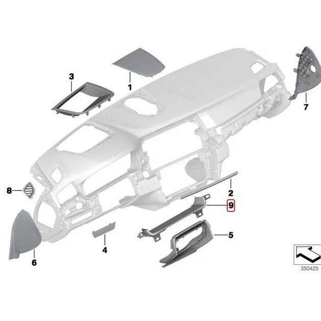 Original BMW F10 F11 Cover Trim Panel Bawah Speedometer