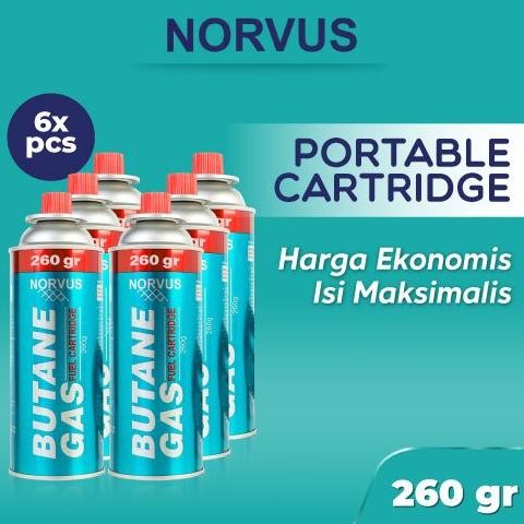 CROWHEX- Portabel Gas bundling 6 pcs 260g - NORVUS Butane Gas