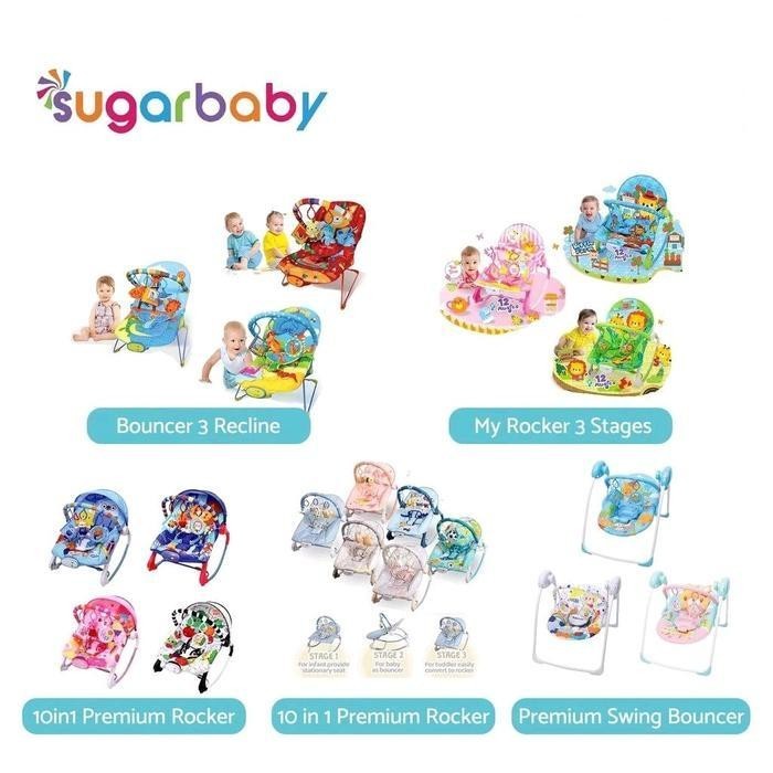 Sugar Baby Bouncer 3 Recline / 10in1 Premium Rocker Bouncer / Swing Bouncer Electric