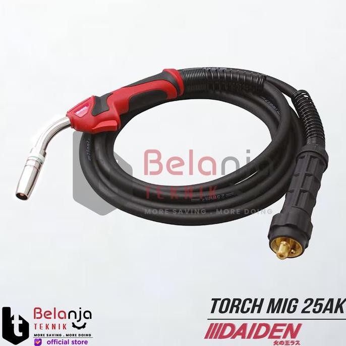 WONDERWEISS- Daiden Stang Las Mig Torch 25AK 4 Meter Euro Connector 25 AK 300 A