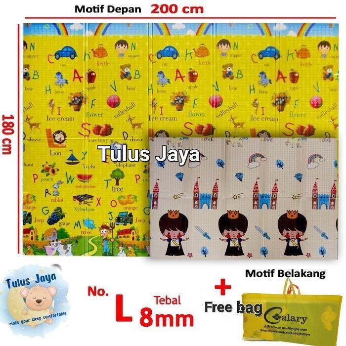 Playmat Lipat Bayi/Balita - Matras Anak Bayi Foam Tebal & Waterproof