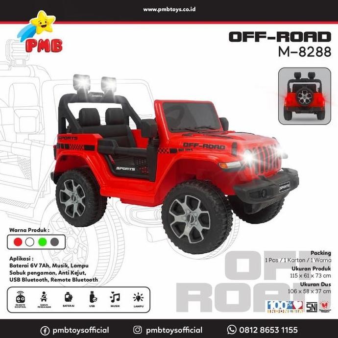 MOBIL AKI MAINAN ANAK JEEP OFF-ROAD PMB M-8288 M8288 M 8288 IRF