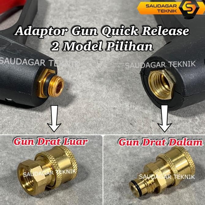Promo Adaptor Quick Release Khusus Gun Jet Cleaner Nepel Sambungan Gun Jet Cleaner Drat Dalam Drat L