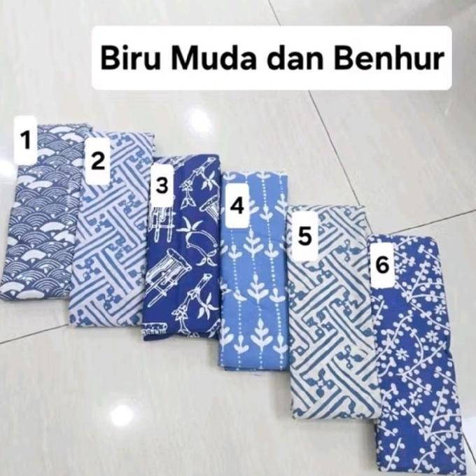 Promo Kain Batik Garutan warna Biru Muda/ Biru Soft (150319) COD