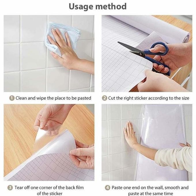 DF376>> Stiker Pelindung Dinding Dapur Furniture Anti Kotor Gores Transparan