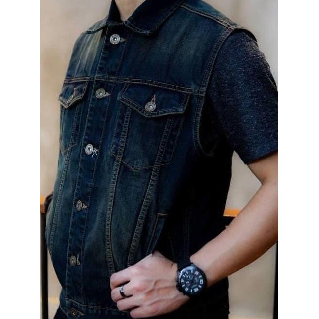 Ok Jaket Rompi Eiger Riding 3228 Escalade 1.1 Vest Denim Original - Blue Ok