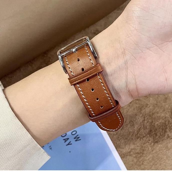 Leather Strap Band for Apple Watch Ultra 2 49mm 9 8 7 45mm 41mm 6 SE 44mm 40mm 38mm 42mm Single Tour
