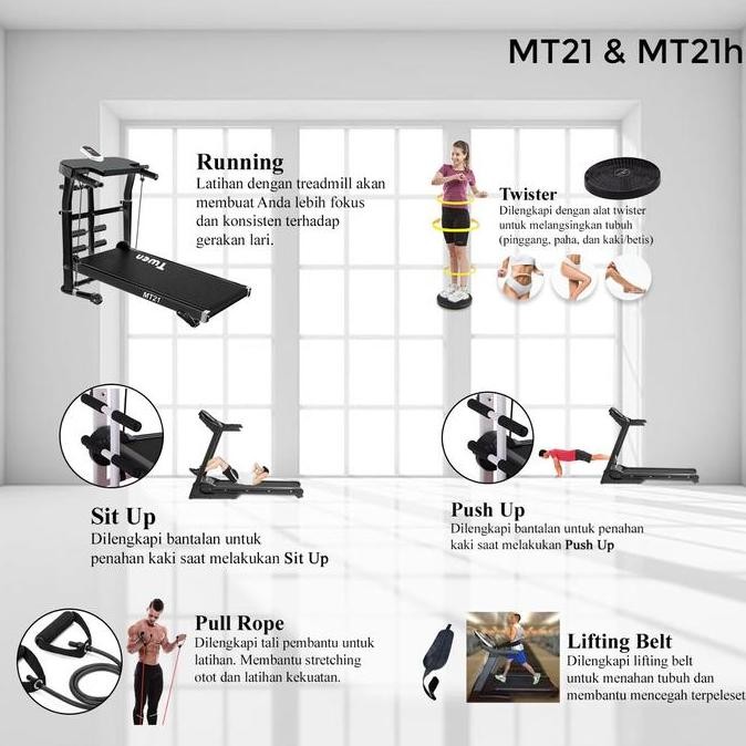 Treadmill Manual Alat Fitness Multifungsi Twen 5 in 1 Twen MT21 MT28
