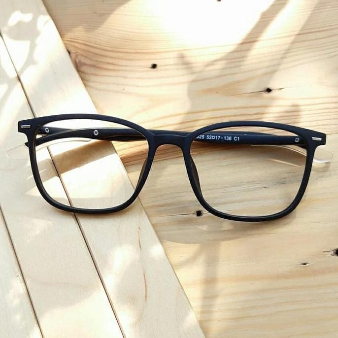 Frame Kacamata Pria Wanita Earlock Ae5208Htm Kotak Minus Hitam