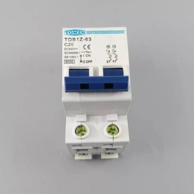 MCB DC 2 P 20A DC 440 V Direct Current Circuit breaker MCB C