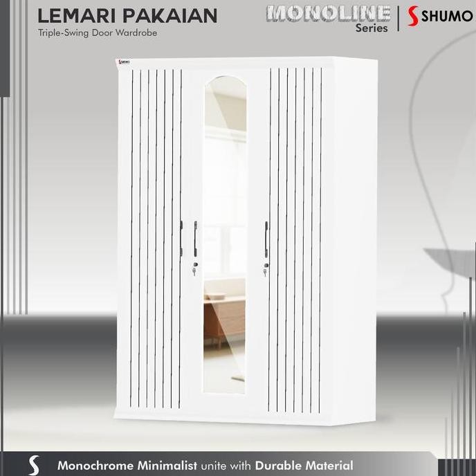 Lemari Pakaian Besi 3 Pintu Ayun Minimalis | Lemari Baju Swing